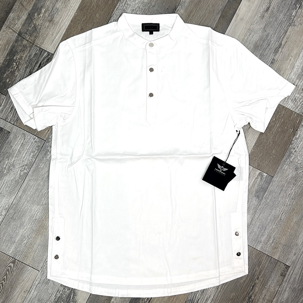 Cordova Shirt short sleeve  Diamond collab size M 🆕 henley shirt white cotton